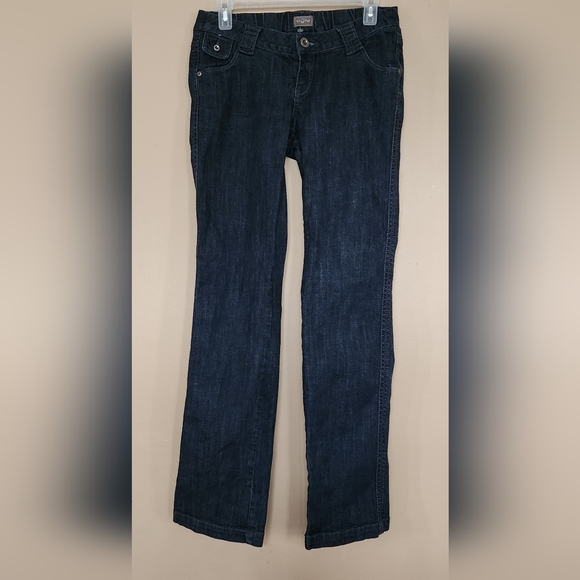 Thyme Maternity Like New Jeans Size S Tapered Elastic Waist Low Rise - Picture 2 of 13